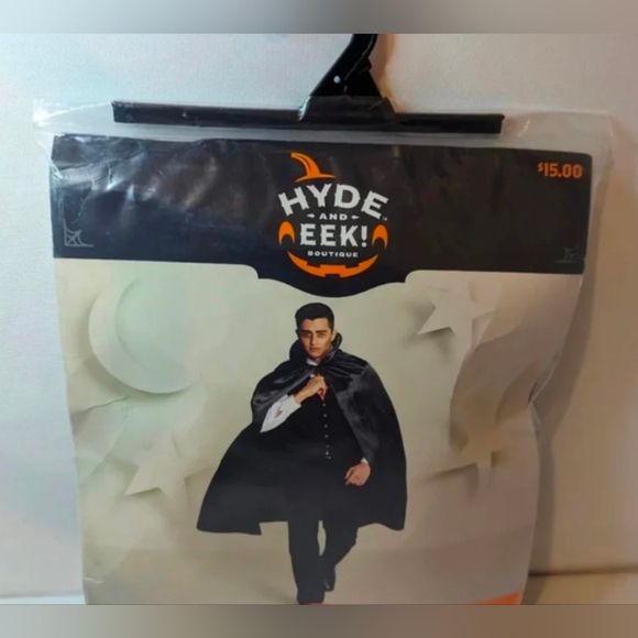 Hyde & Eek Boutique Adult Unisex Black Silk Vampire Cape - One Size - Picture 1 of 4